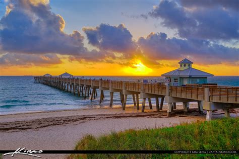 Juno beach pier - The 990-foot Juno Beach Pier is a high spot to watch a Sunrise. Awesome panoramic views & photo ops. Admission to the pier, which has a bait shop and snack bar, is $1 for spectato
